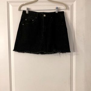 American eagle black jean mini skirt size 6